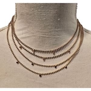 Necklace Minimalist Choker Pink Purple Rhinestones New York & Co SKU 2153